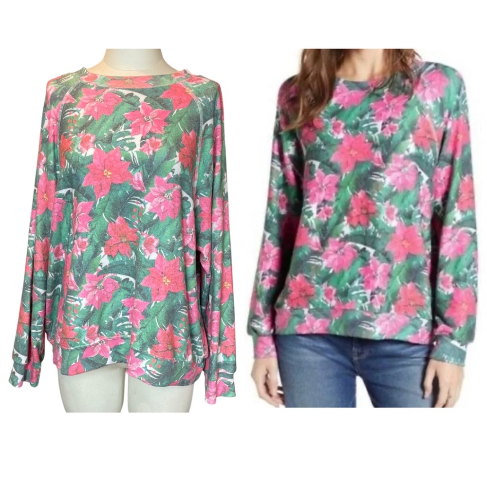 Wildfox Island Holiday Sommers Poinsettia Sweatshirt